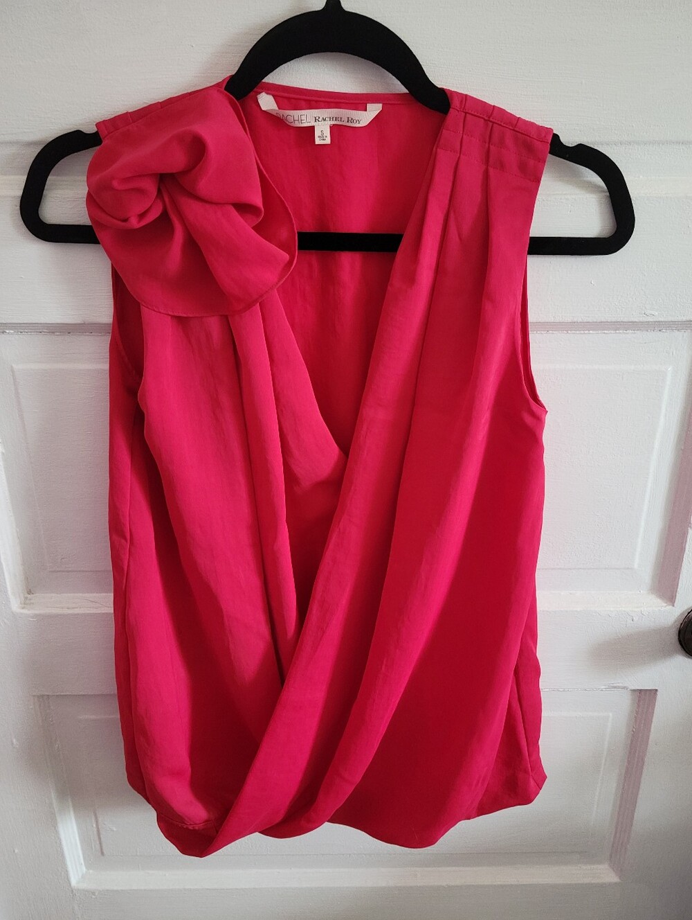 RACHEL Rachel Roy Hot Pink Draped Sleeveless Camisole with Rosette